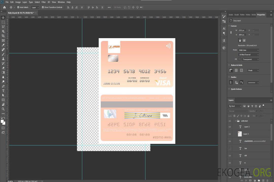 Carte de débit visa Kazakhstan First Heartland Jýsan Bank template